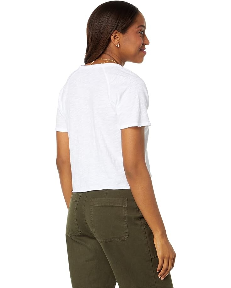 

Футболка bobi Los Angeles Split-Neck Short Sleeve Boxy Raglan Tee, белый
