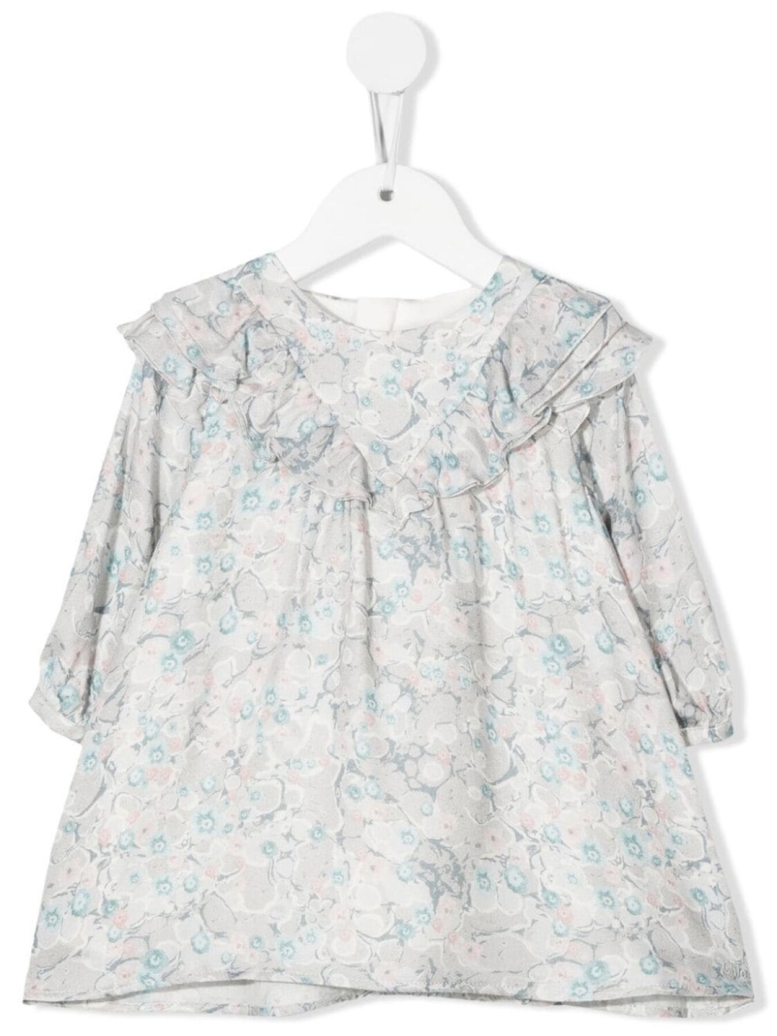 

Платье с оборками и принтом Chloé Kids, серый