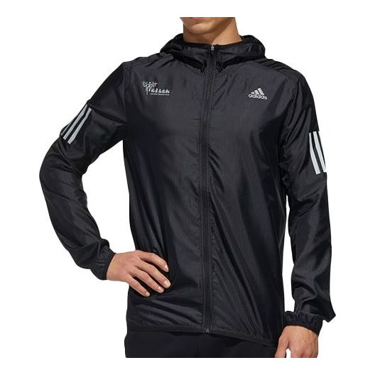 Куртка adidas Bjm Otr Jkt Men Reflective Sports Running Hooded Jacket Black, черный