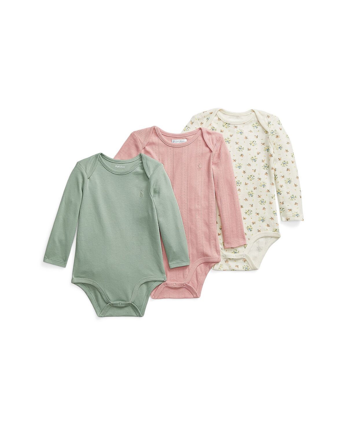 

Хлопковое боди пуантелле для маленьких девочек, упаковка из 3 шт. Polo Ralph Lauren