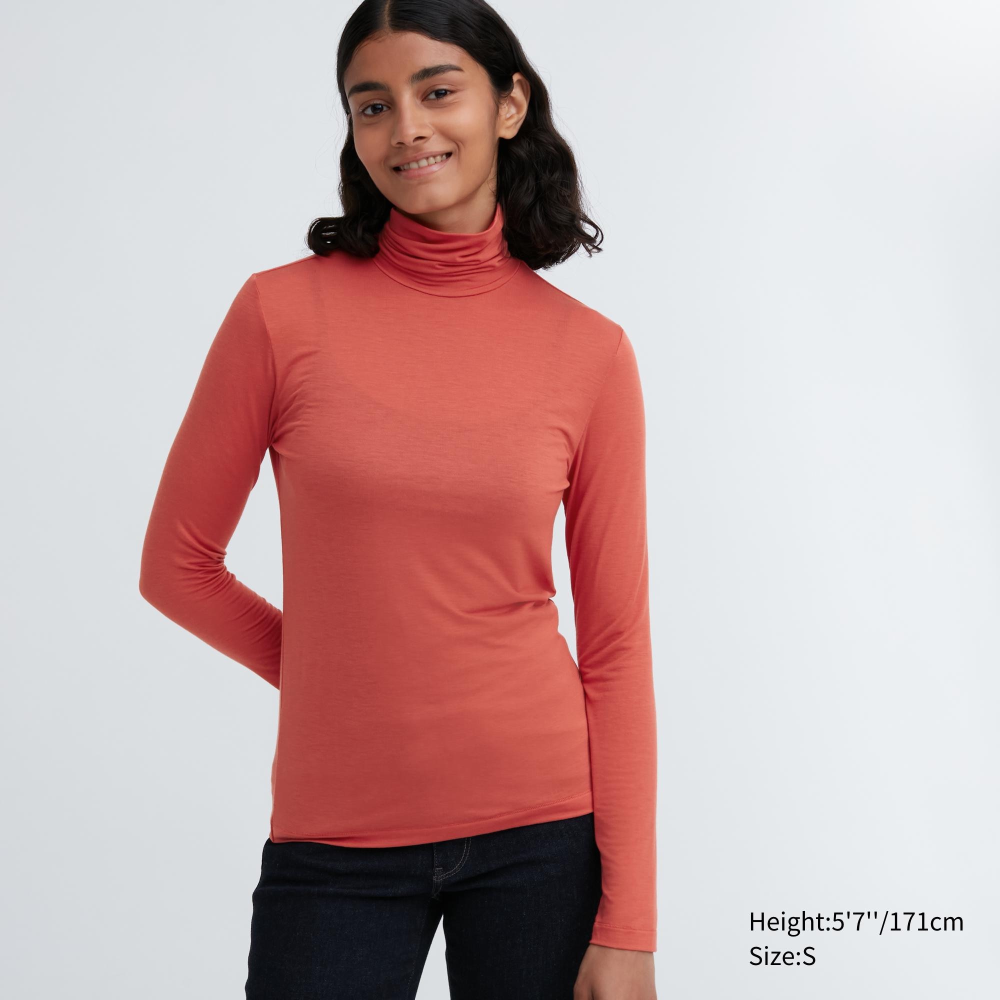 

Топ теплый Uniqlo Heattech с длинными рукавами, оранжевый