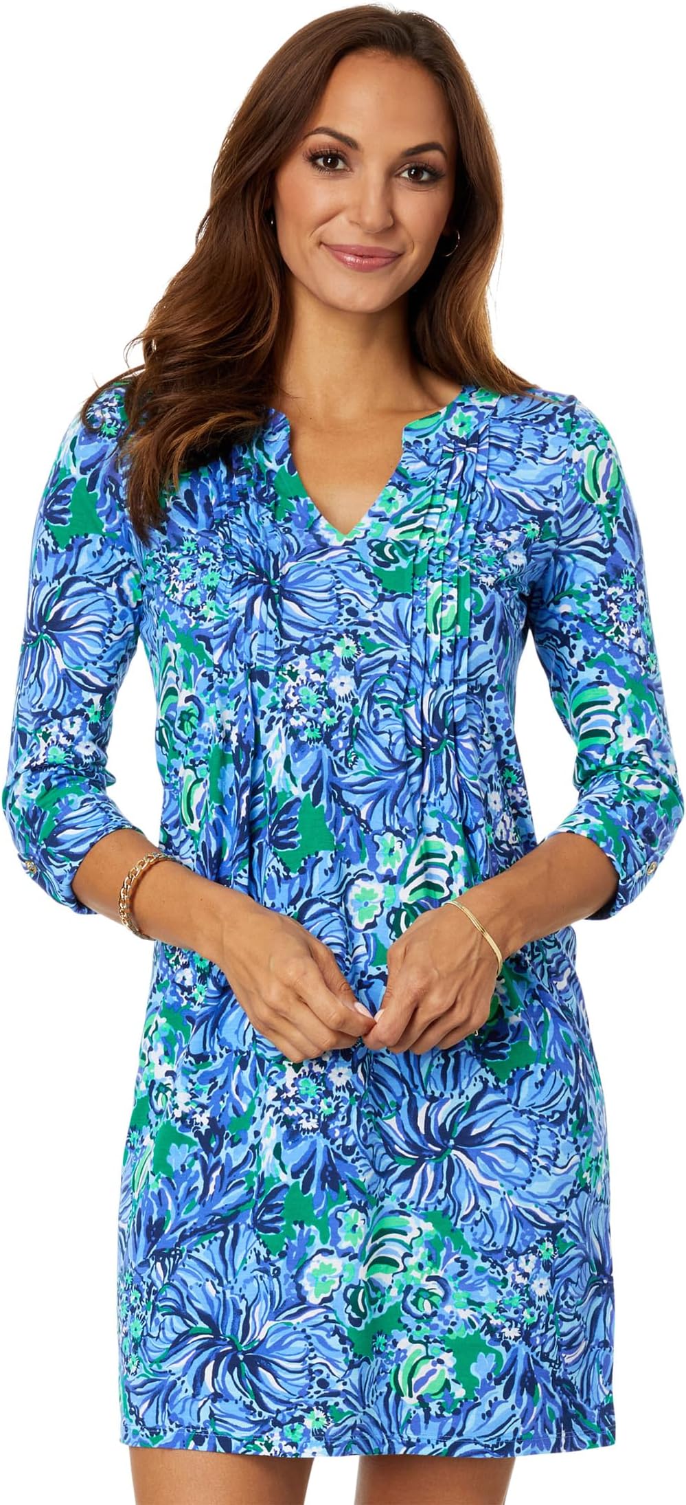 

Платье Fairfax с рукавами 3/4 Lilly Pulitzer, цвет Abaco Blue In Turtle Awe