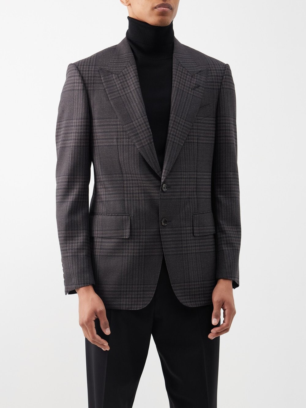 

Шерстяная куртка shelton в клетку Tom Ford, коричневый