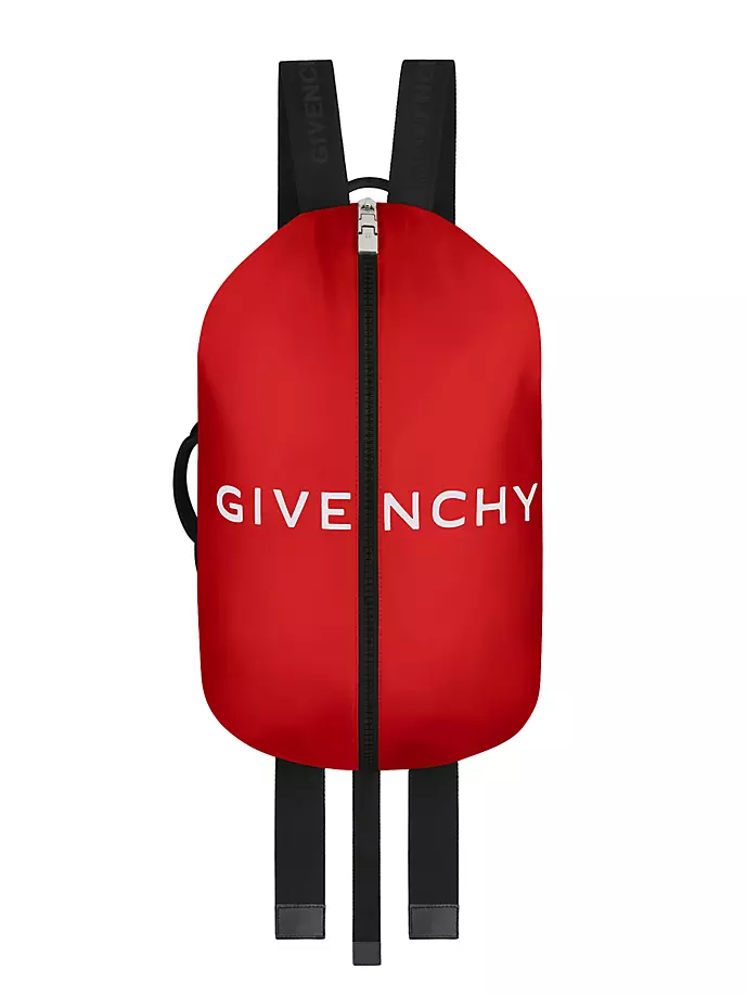 

Рюкзак с молнией G из нейлона Givenchy, красный