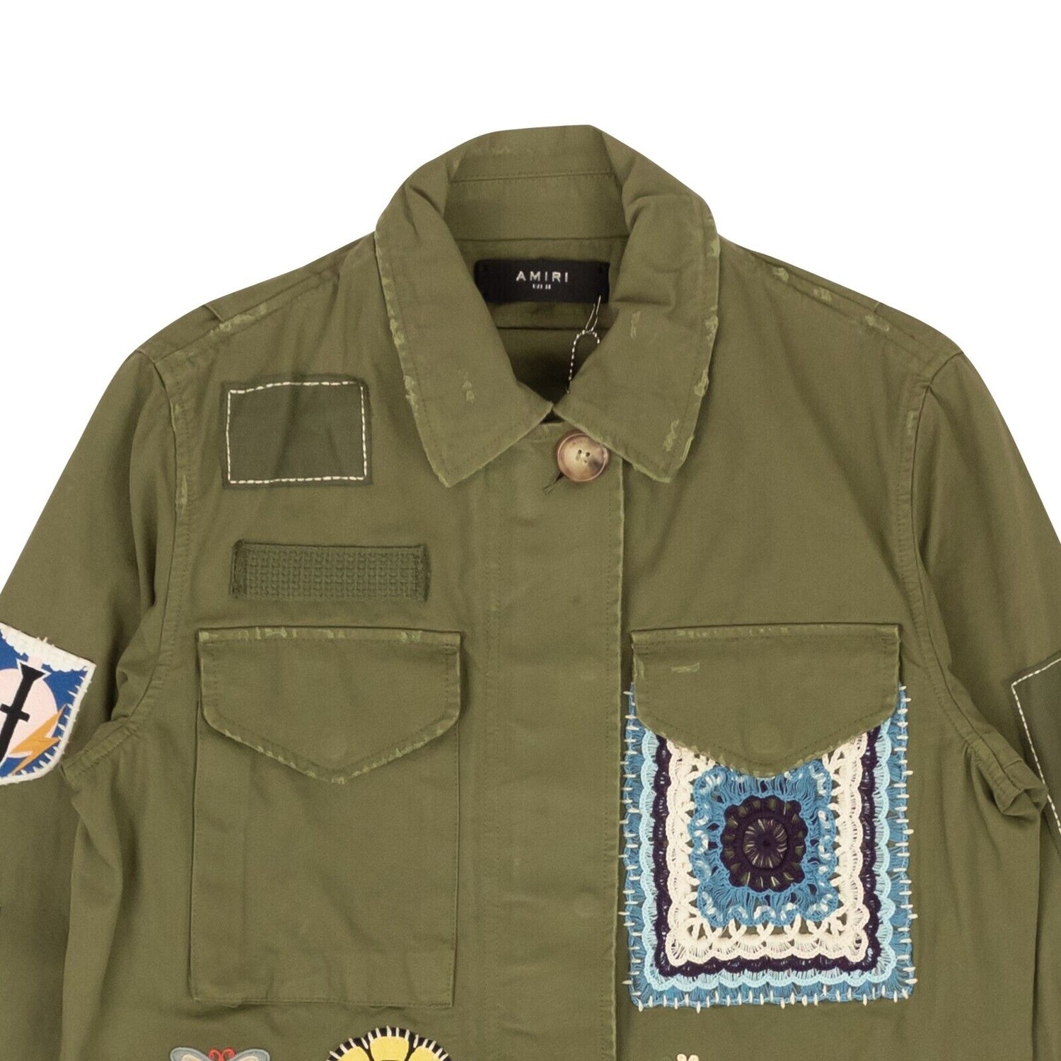 

Зеленый хлопковый плащ M65 в стиле милитари Amiri, зеленый