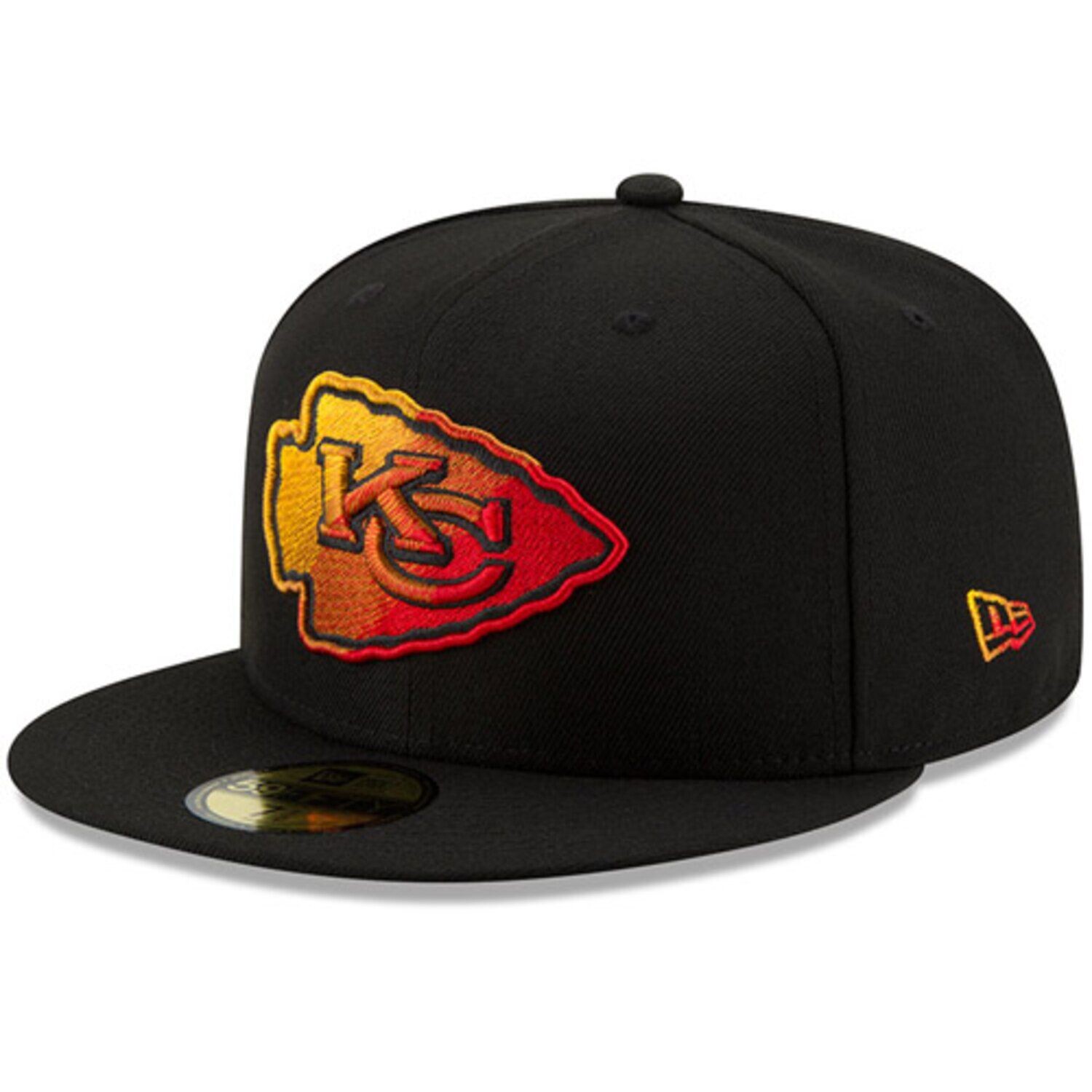 

Мужская облегающая шляпа New Era Black Kansas City Chiefs Color Dim 59FIFTY