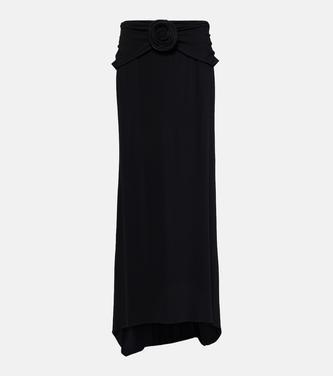 Юбка макси с цветочной аппликацией Magda Butrym, черный прозрачная шелковая блузка с цветочной аппликацией magda butrym черный