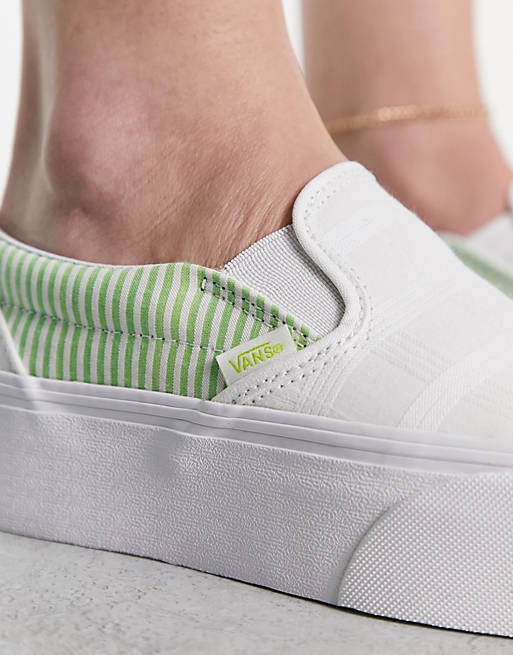 

Белые кроссовки без шнуровки Vans stackform, Белый