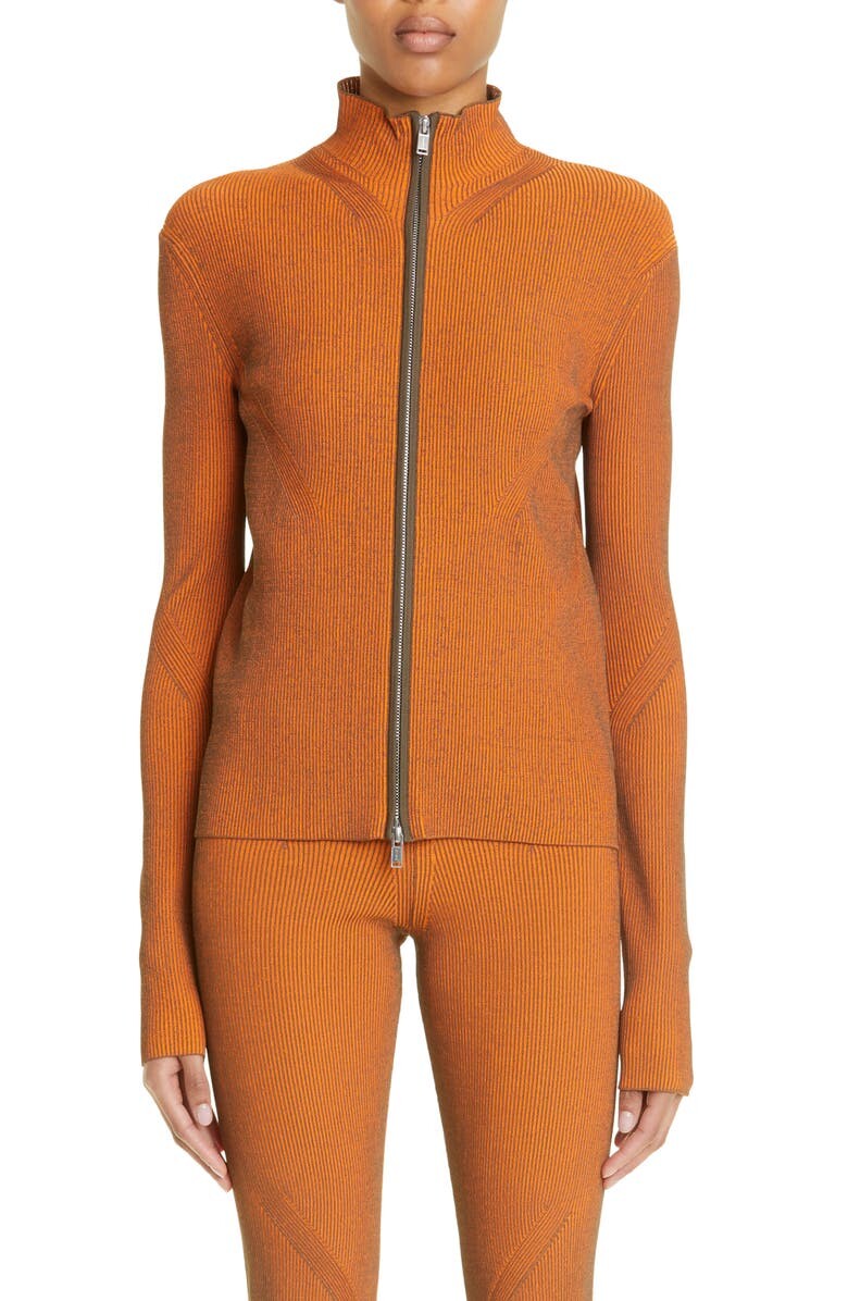 

Угловой кардиган с молнией в рубчик DION LEE