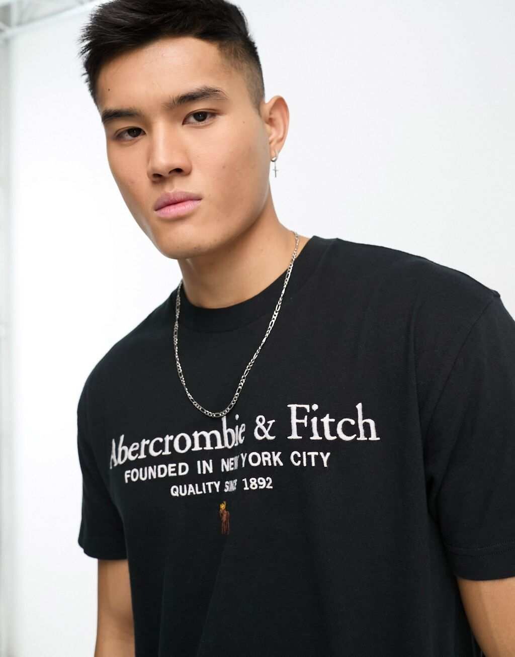 

Черная футболка с логотипом Abercrombie & Fitch Heritage