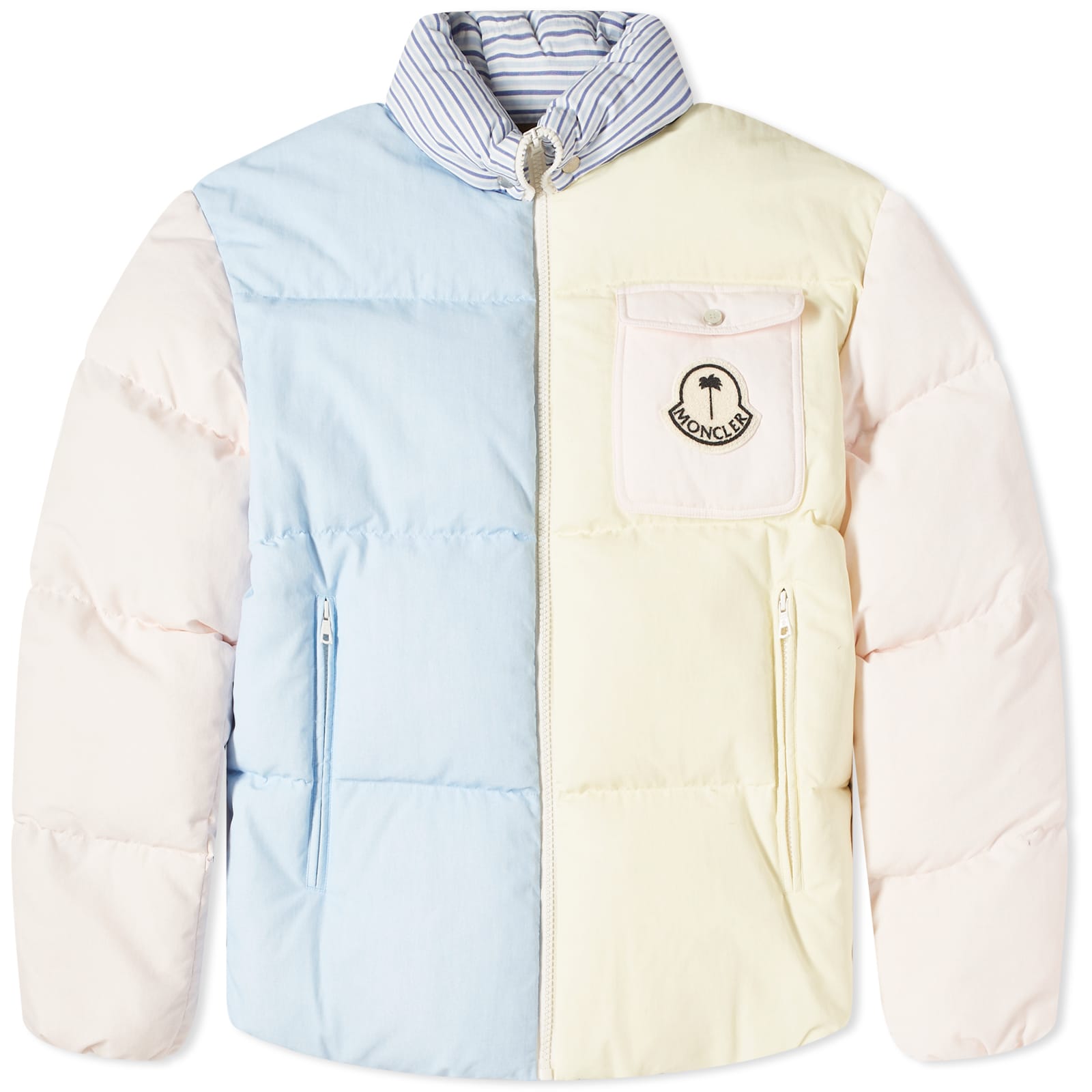 Куртка Moncler Genius X Palm Angels Douady, цвет White Blue цена и фото