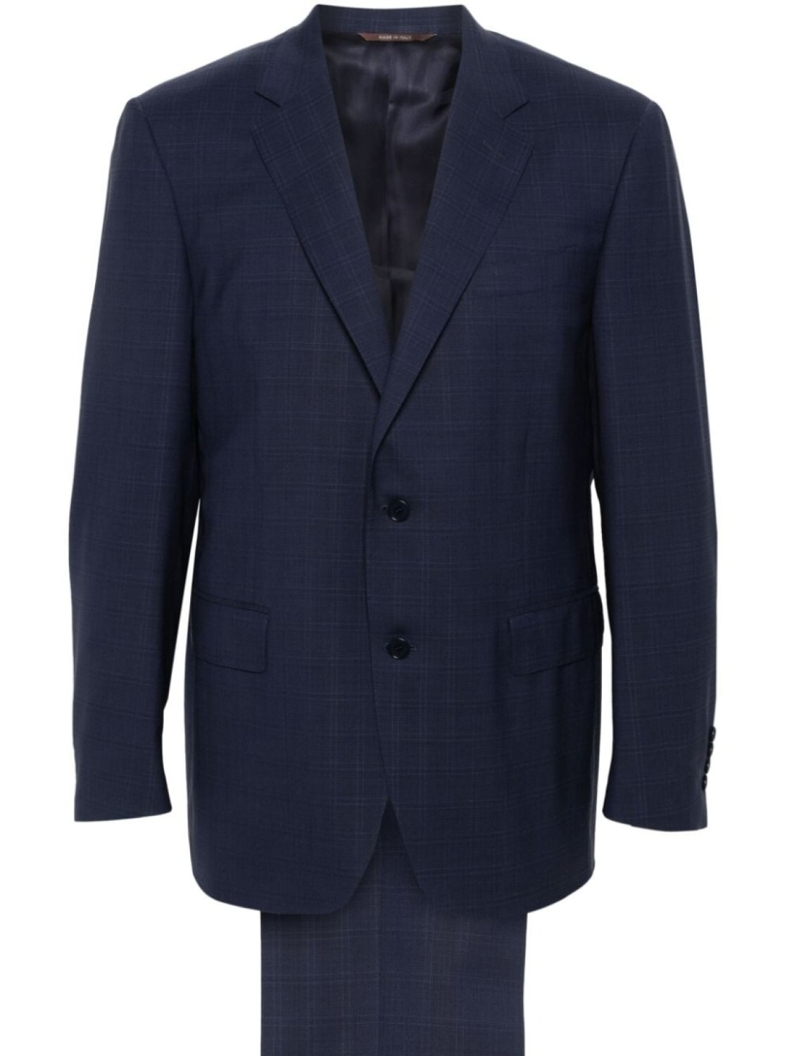 

Canali шерстяной костюм с однобортным пиджаком, синий