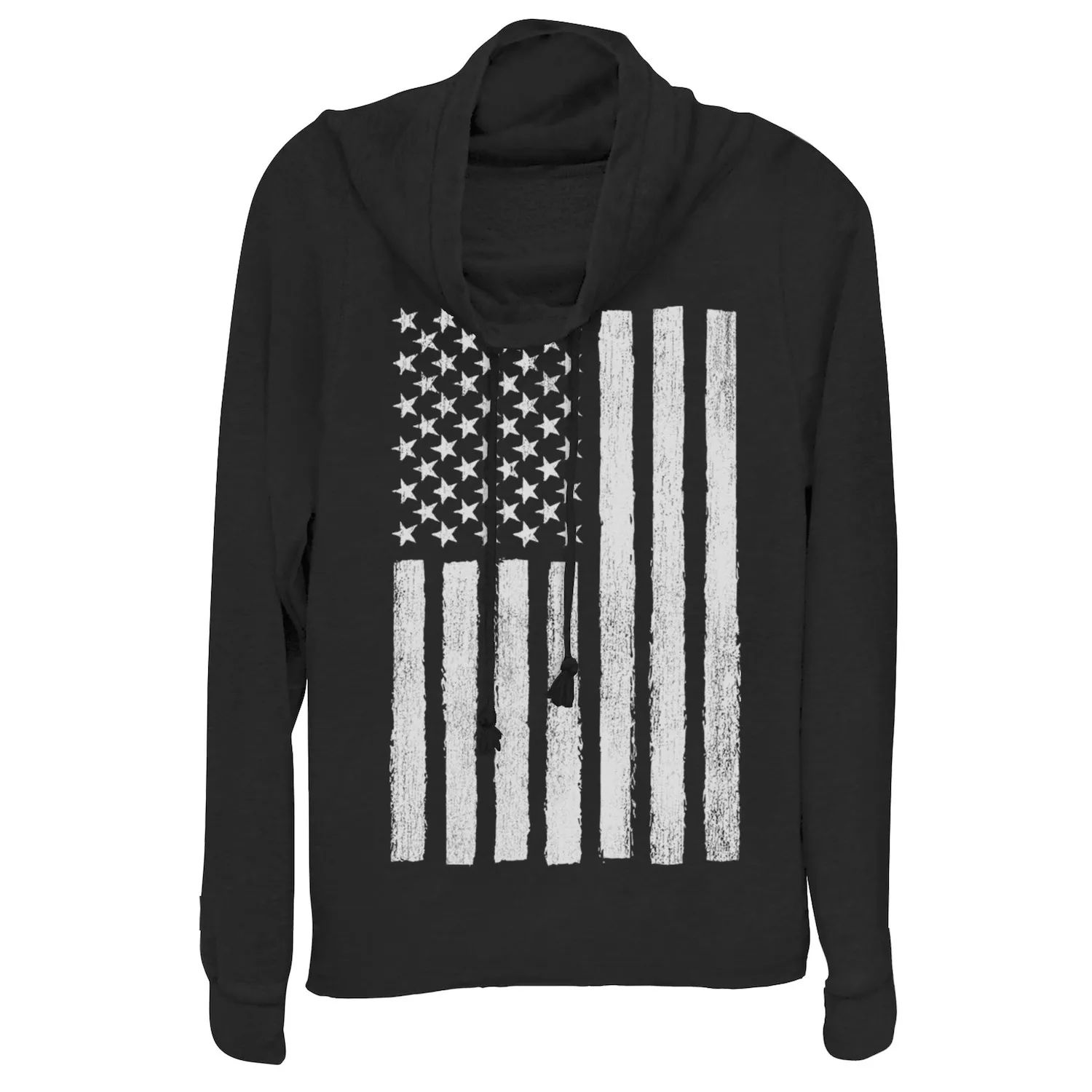 Пуловер с воротником-хомутом и американским флагом для юниоров
