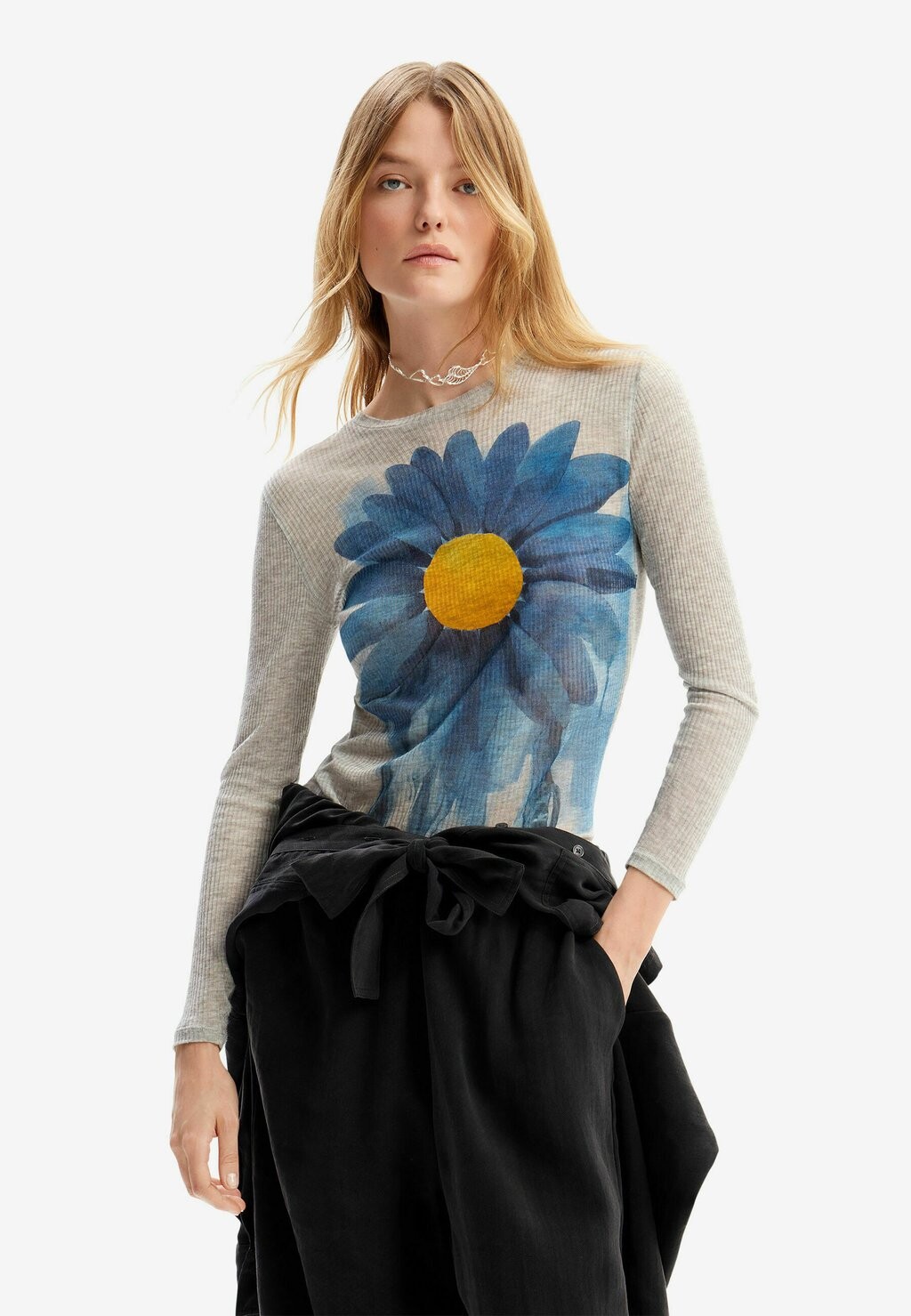 

Футболка с длинным рукавом Daisy Desigual, цвет grey