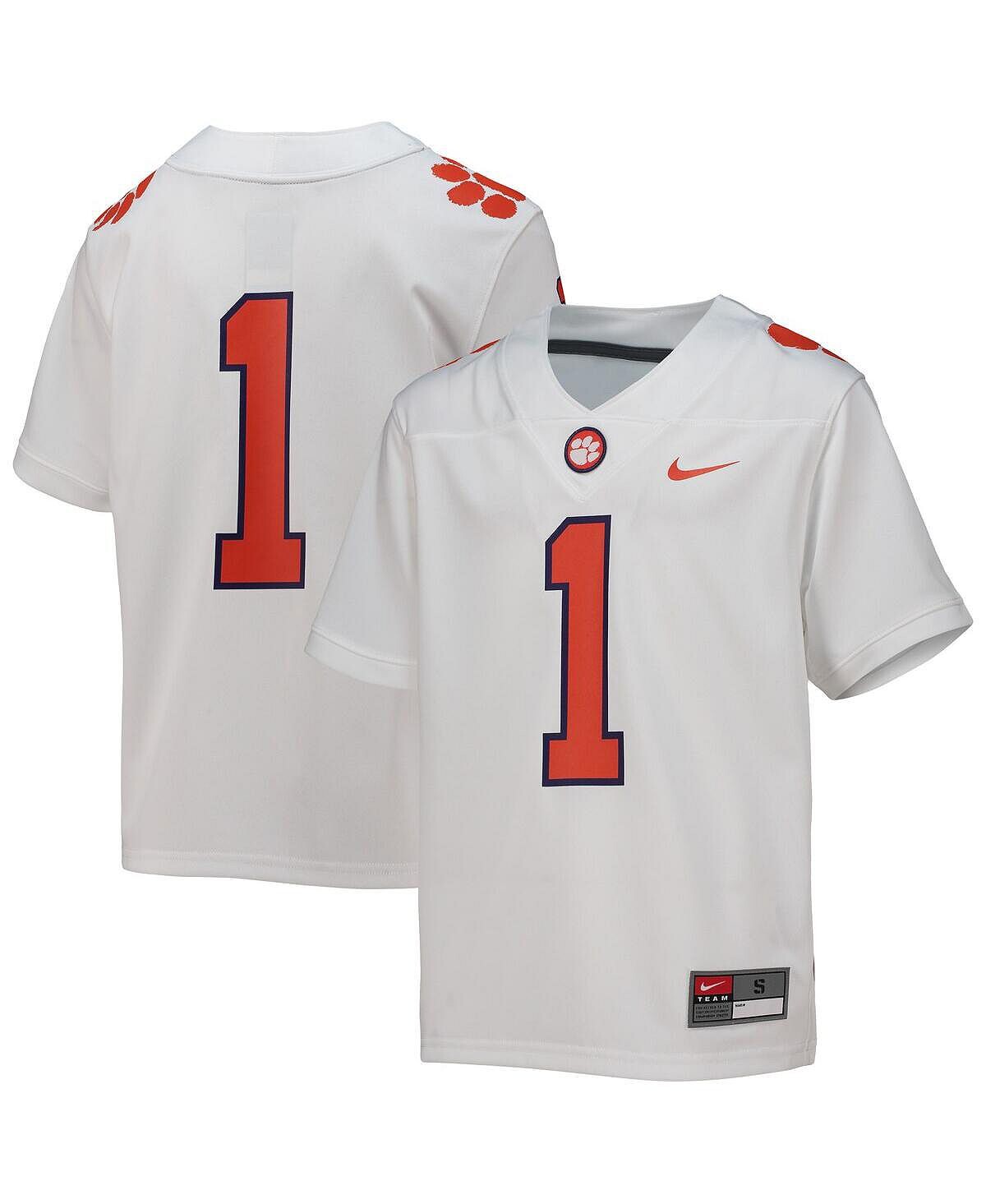 

Реплика футбольной майки Big Boys номер 1 белого цвета Clemson Tigers Nike