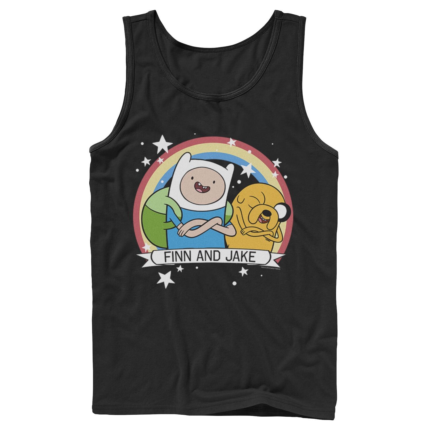 

Мужская майка Cartoon Network Adventure Time Finn & Jake Rainbow Banner Licensed Character