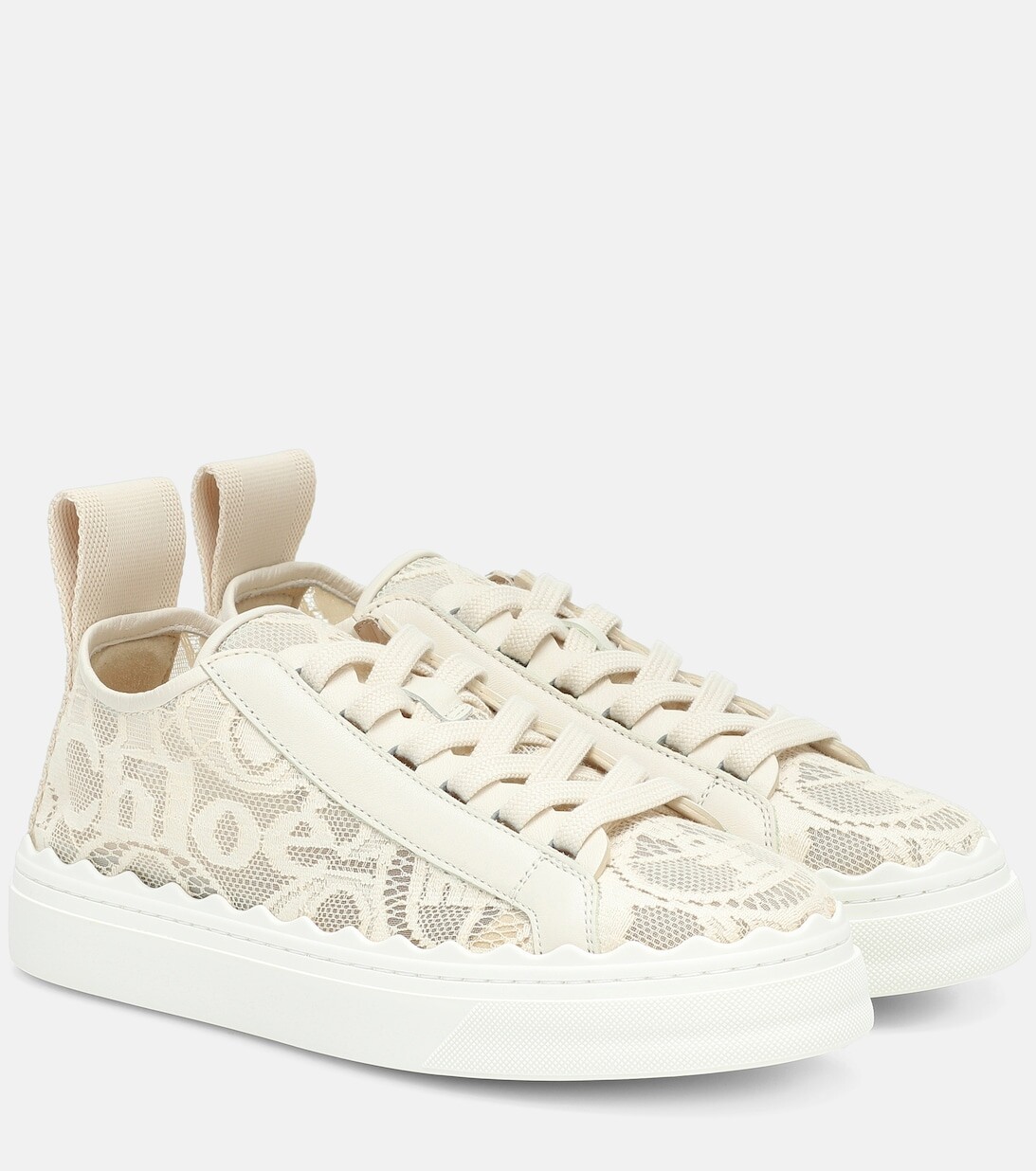 

Кроссовки Lauren с кружевом Chloé, бежевый