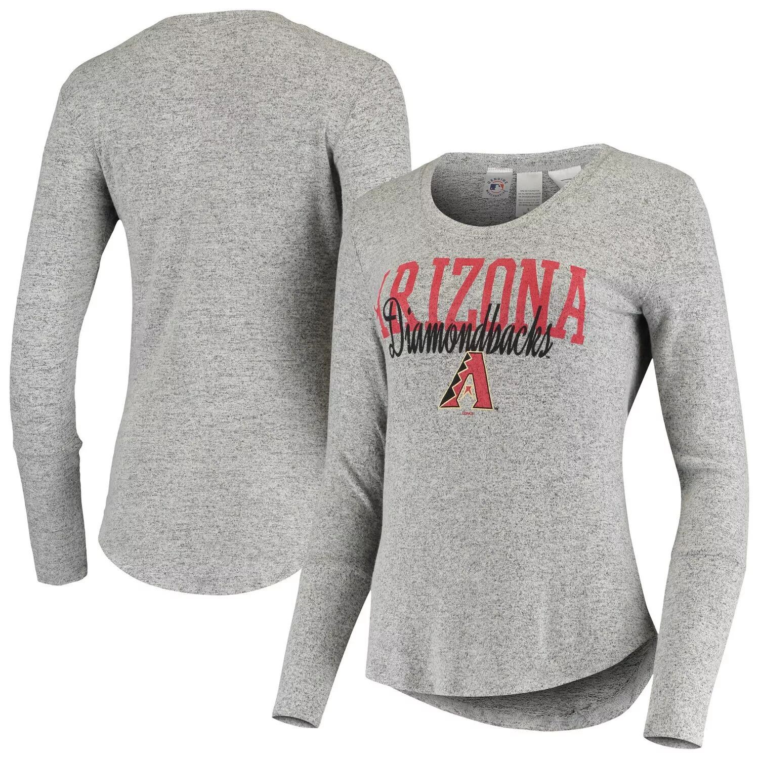 

Женская футболка Concepts Sport Heathered Grey Arizona Diamondbacks Tri-Blend с длинными рукавами