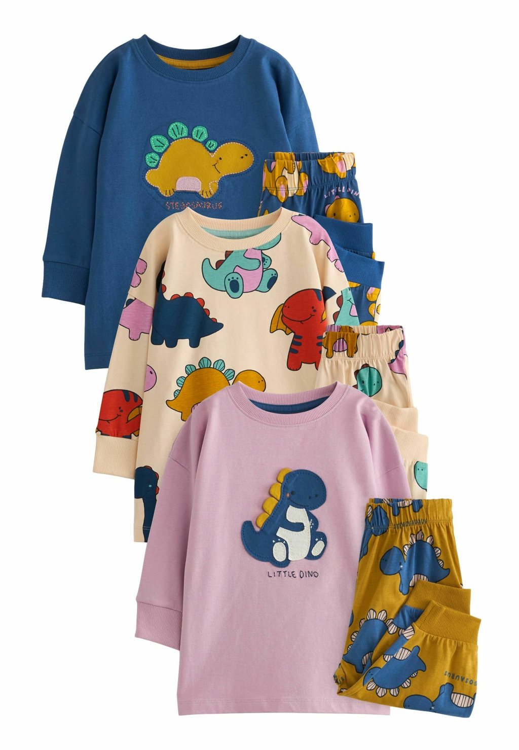 Комплект одежды для сна 3 PACK SNUGGLE SET Next, цвет blue ochre yellow dinosaur