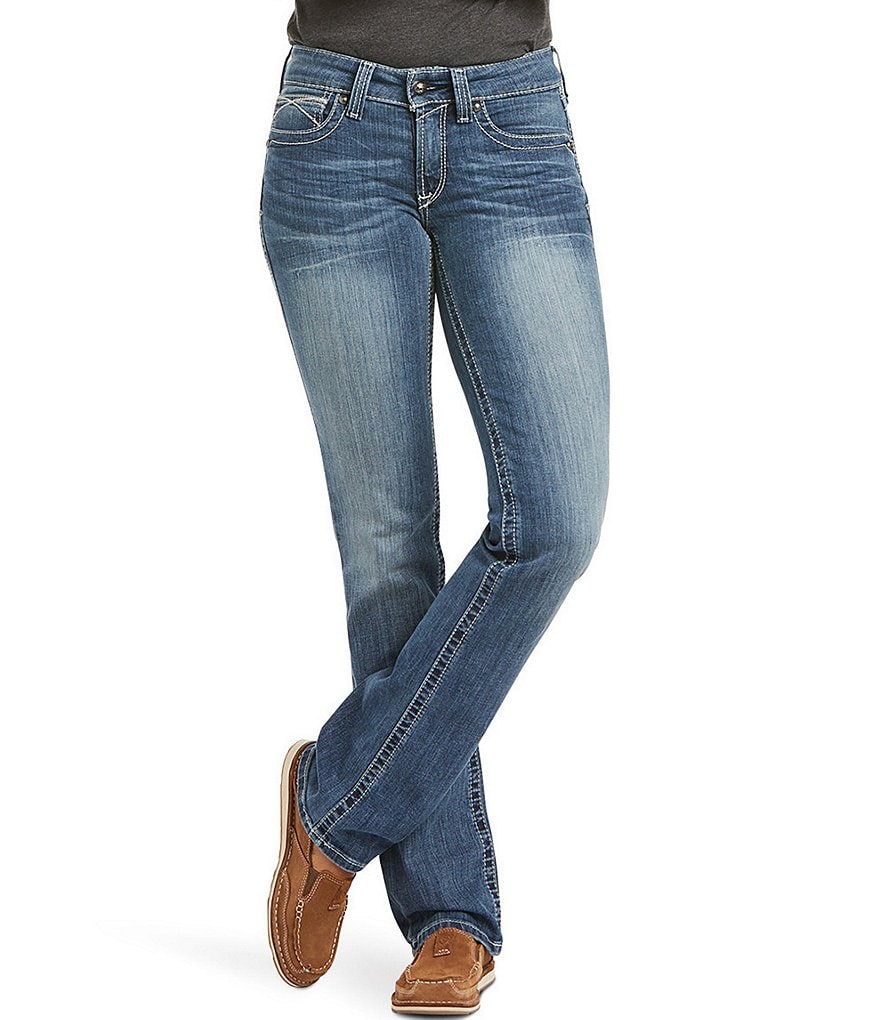 цена Прямые джинсы из эластичного денима со средней посадкой Ariat, синий