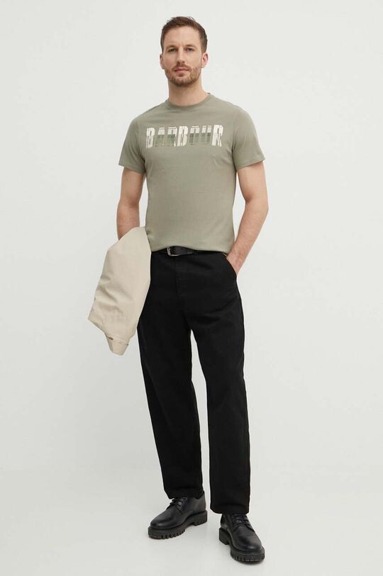 

Хлопковая футболка Barbour, зеленый