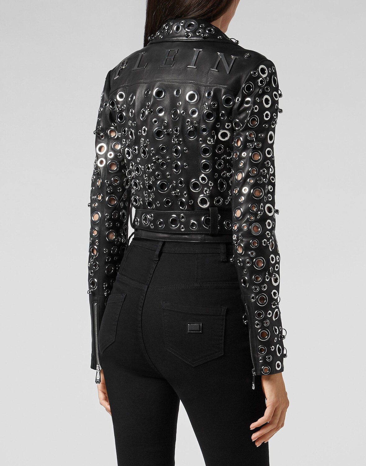 

Кожаные байкерские заклепки Philipp Plein, черный