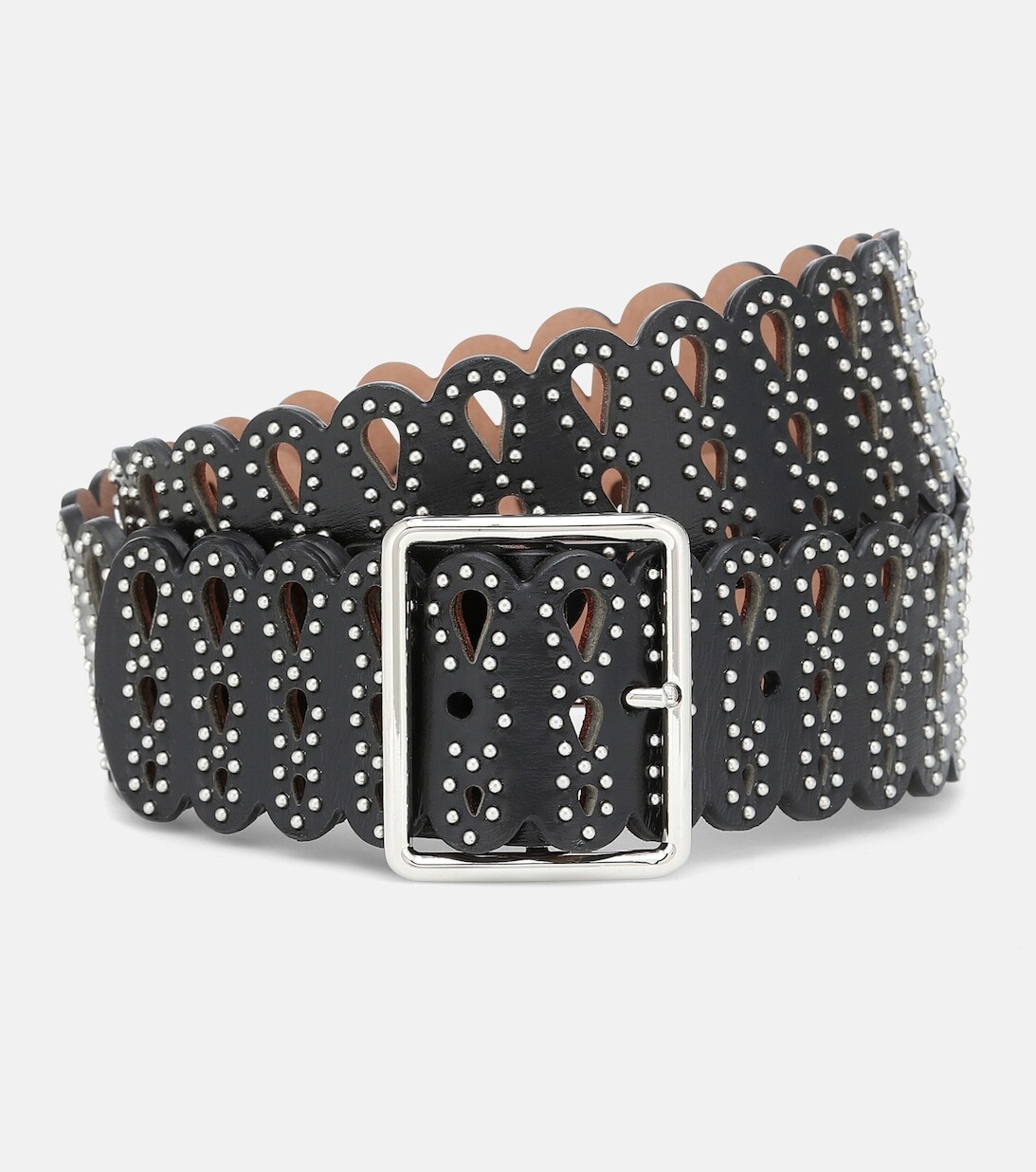 

Украшенный кожаный ремень Alaïa, черный