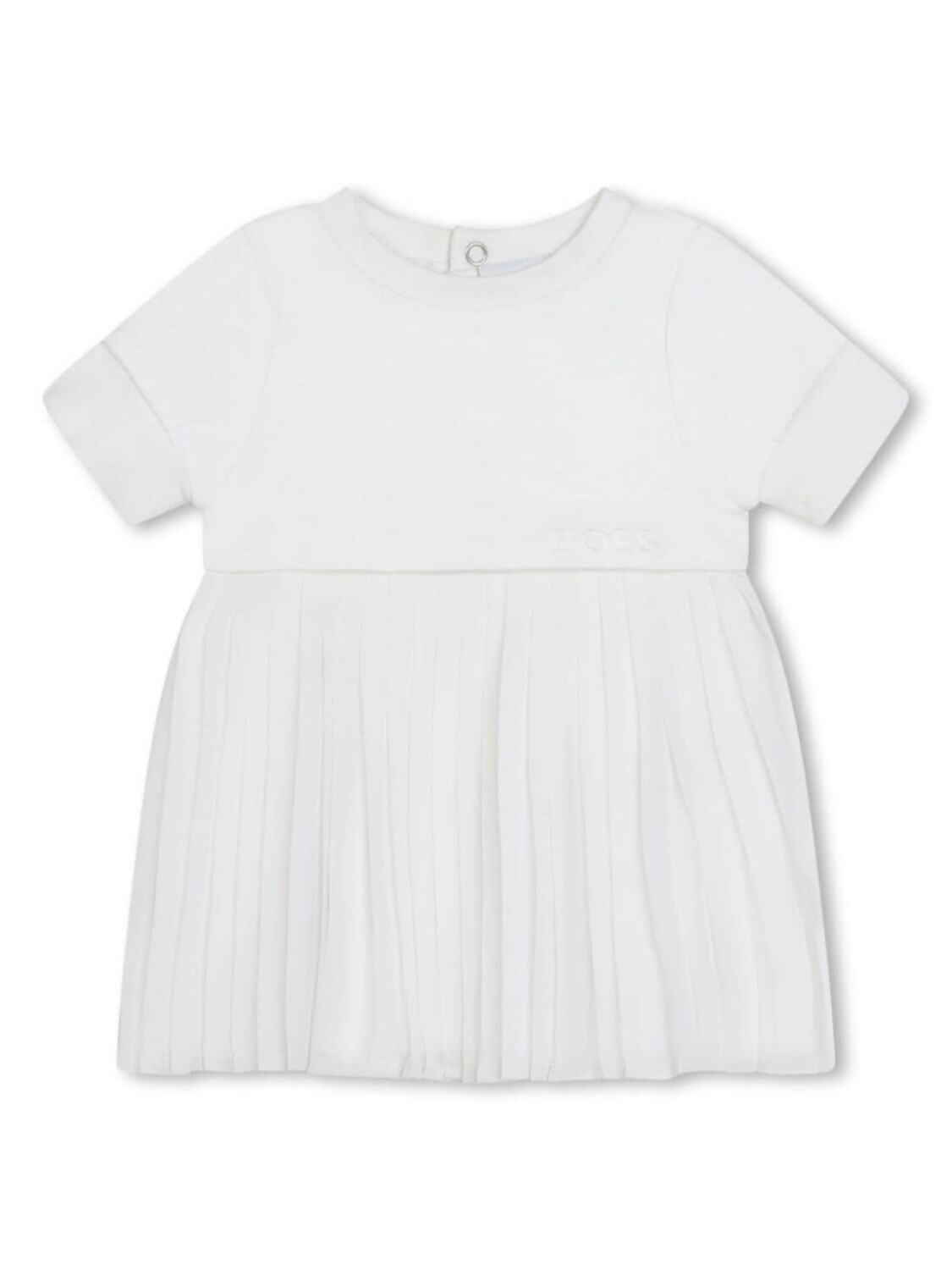 

BOSS Kidswear платье с вышитым логотипом и складками, белый