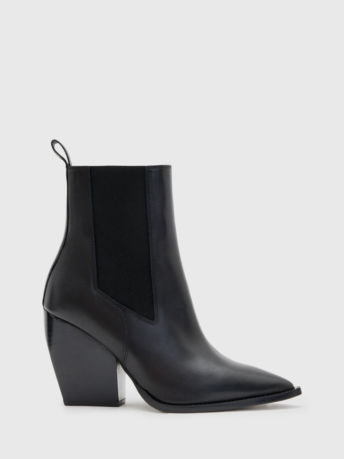 

Кожаные ковбойские сапоги на блочном каблуке Ria AllSaints, черный