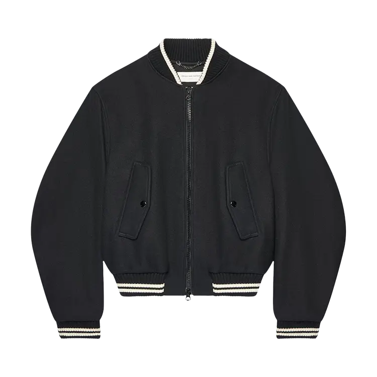 

Куртка Dries Van Noten Heavy Wool Nylon Bomber 'Black', черный