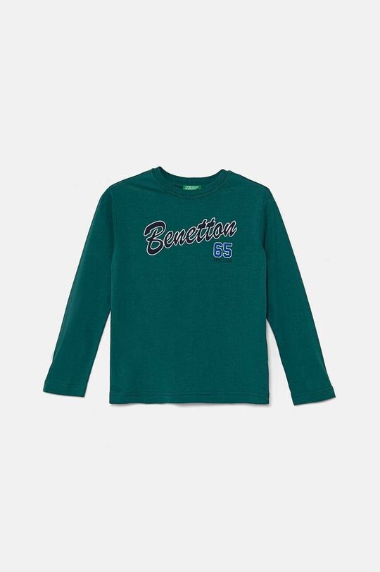 

Детская хлопковая рубашка с длинным рукавом United Colors of Benetton, зеленый