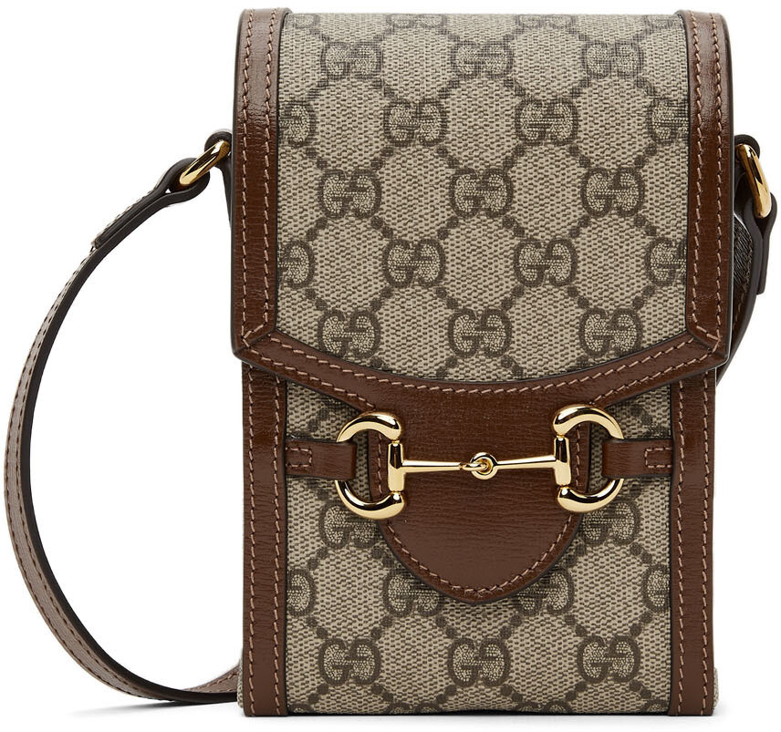 

Коричневый Бежевая мини-сумка GG Supreme 1955 Horsebit Gucci
