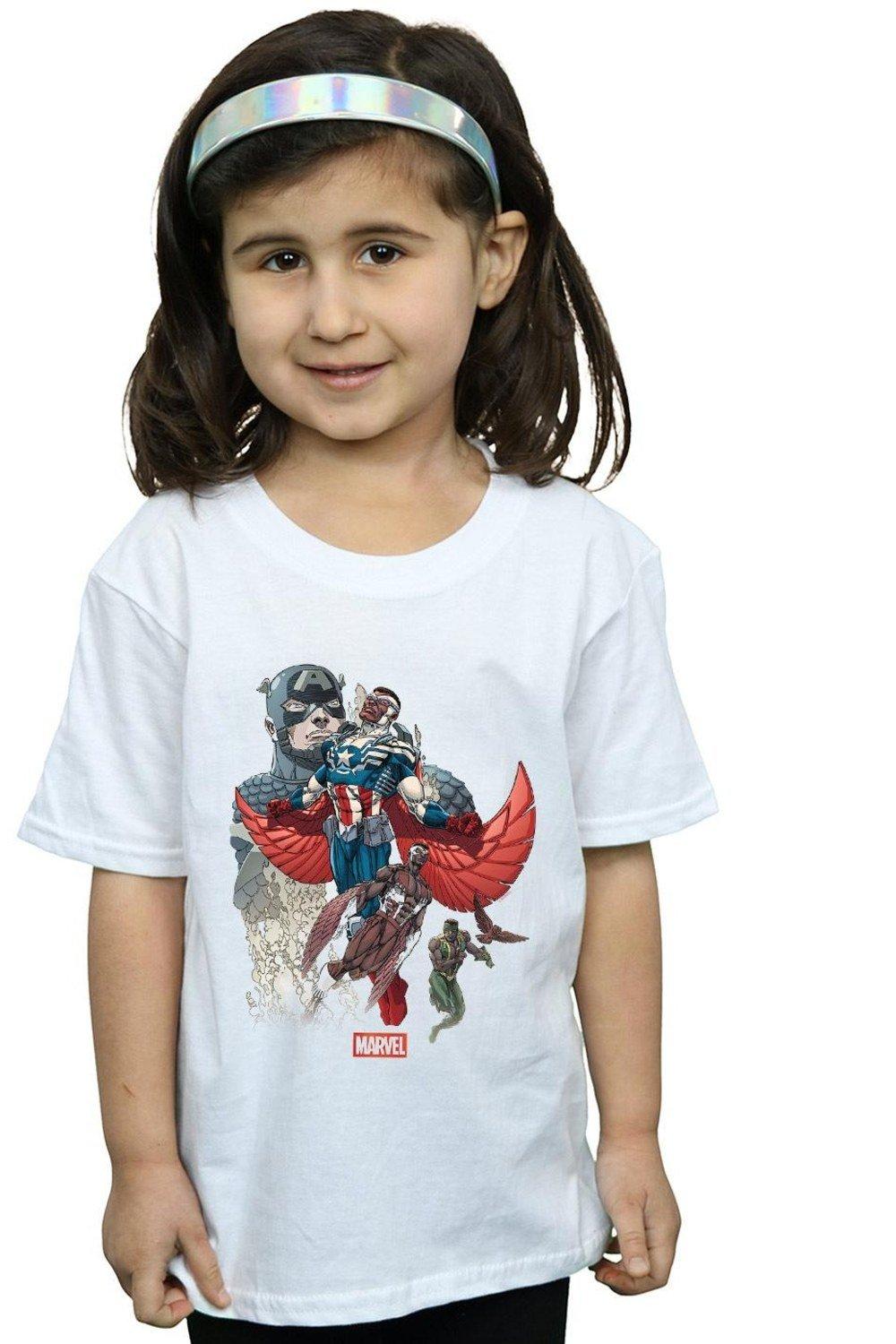 Хлопковая футболка Captain America Falcon Evolution Marvel, белый фигурка amiibo captain falcon