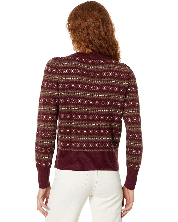 

Свитер Faherty Highland Fair Isle Puff Sleeve Sweater, цвет Maroon Multi