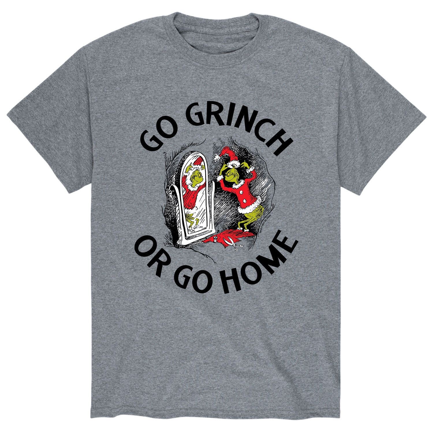 

Мужская футболка The Grinch Go Grinch Or Go Home Licensed Character