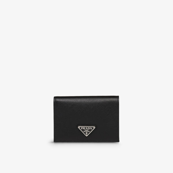 

Маленький кожаный кошелек с логотипом Prada, черный