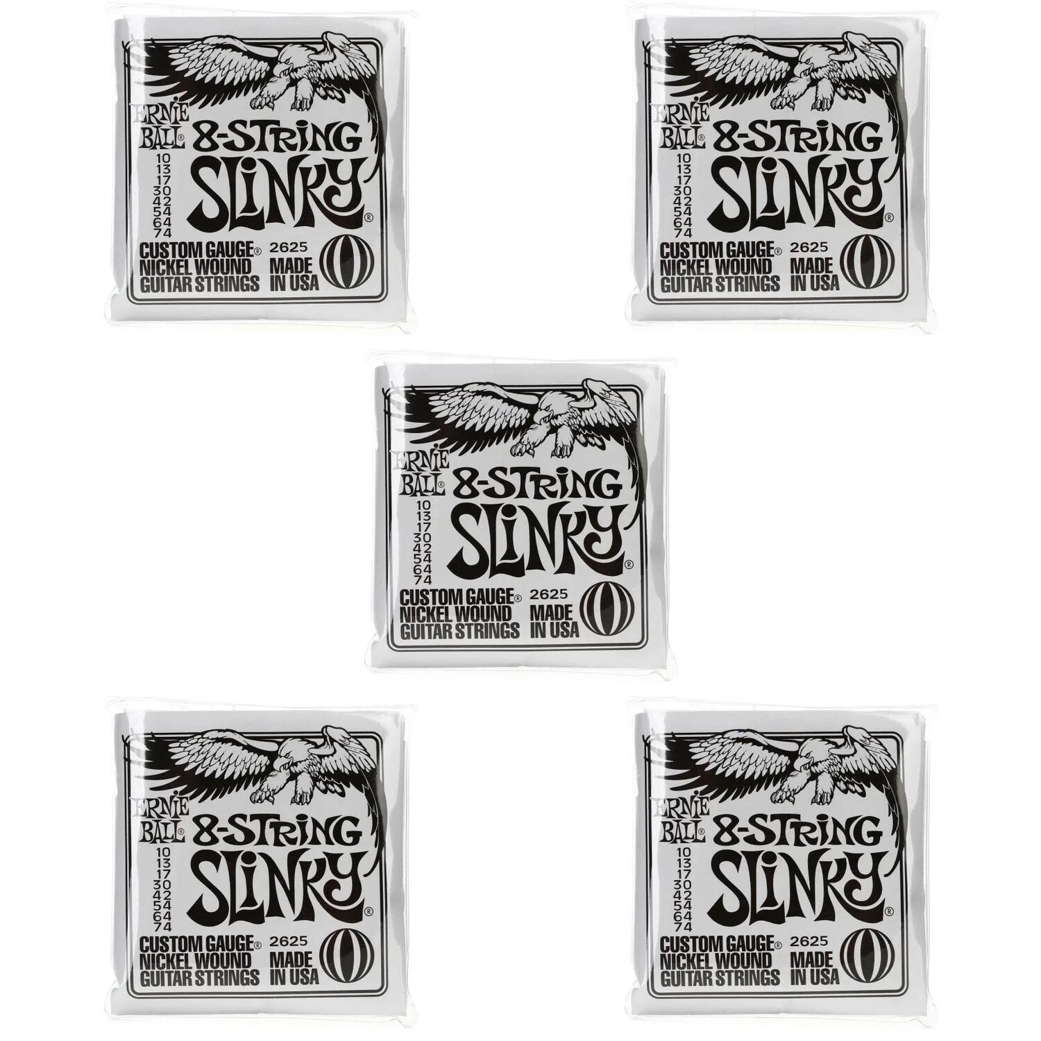 

Струны для электрогитары Ernie Ball 2625 Regular Slinky с никелевой обмоткой — .010-.074, 8 струн (5 шт.)