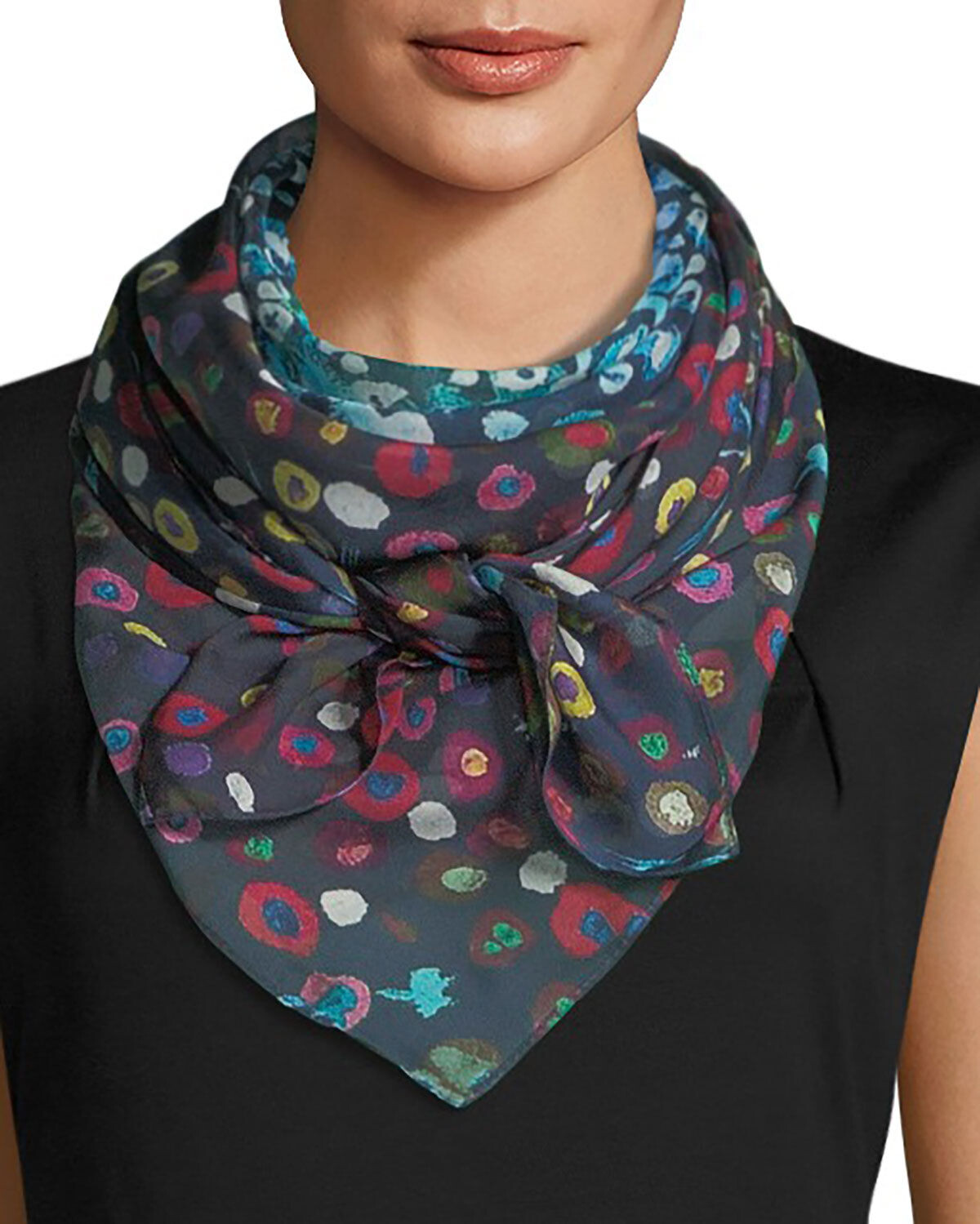 

Квадратный шарф из шелка с одуванчиком, 100 см Mila & Such, цвет Blue Pattern