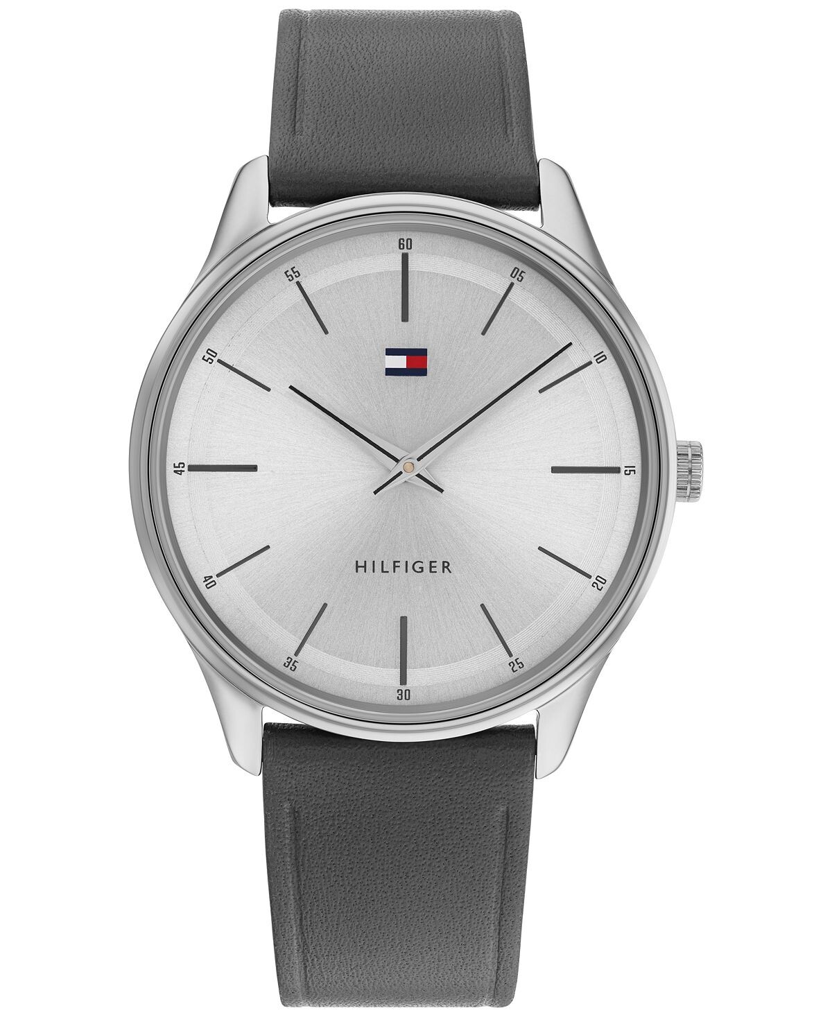 

Мужские часы с серым кожаным ремешком 40 мм Tommy Hilfiger