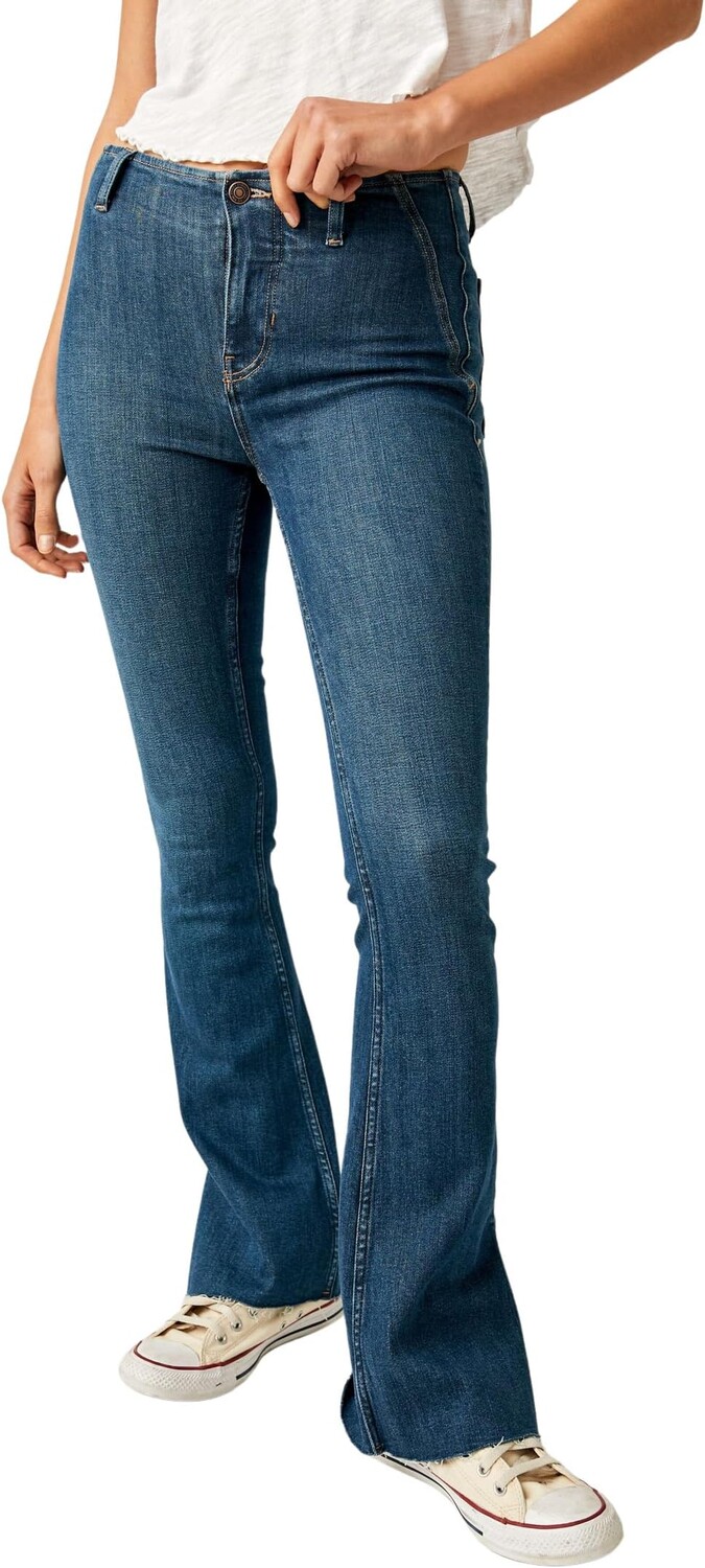 

Джинсы Level Up Slit Bootcut Free People, цвет Country Blue Wash