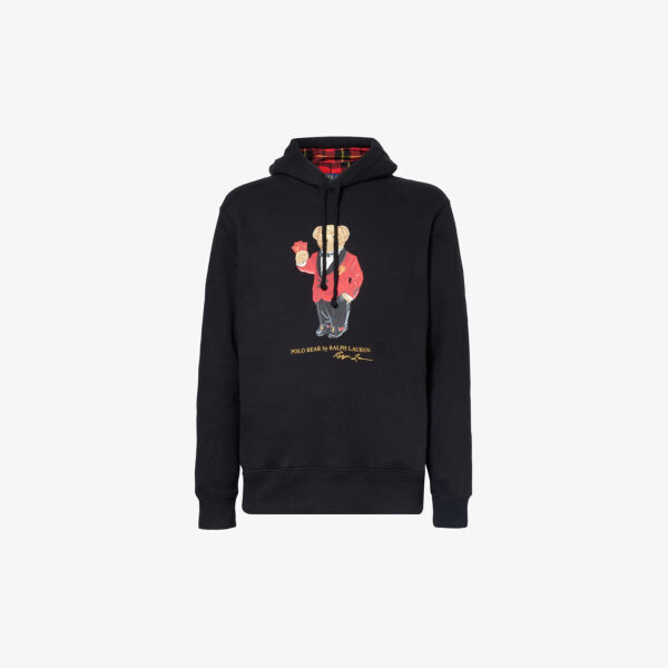

Худи из смесового хлопка с медвежьим принтом Lunar New Year Polo Ralph Lauren, черный