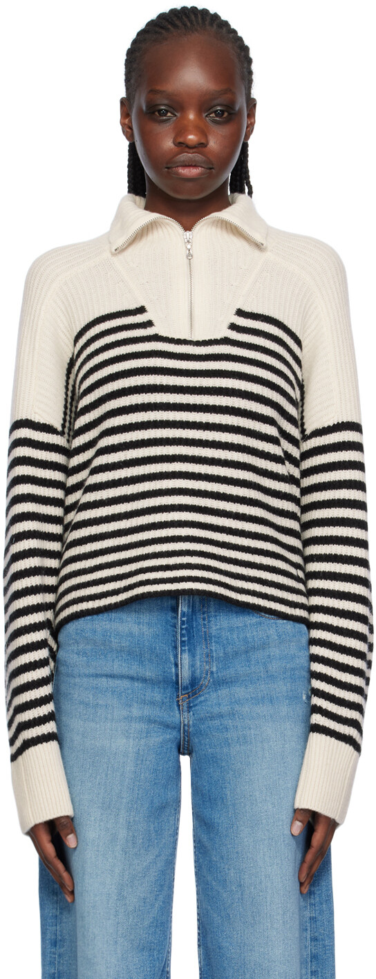 

Бело-черный свитер с пирсом Rag & Bone