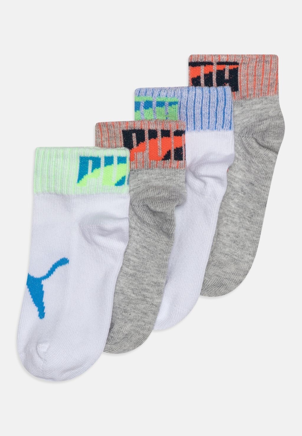 

Носки KIDS PLACED LOGO QUARTER ECOM UNISEX 4 PACK Puma, цвет white/grey mélange