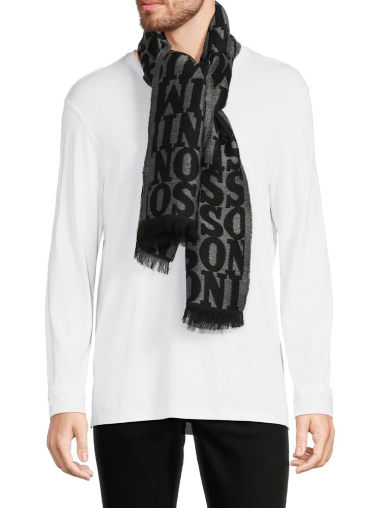 

Шарф из смесовой шерсти с логотипом и бахромой Missoni, цвет Black Grey