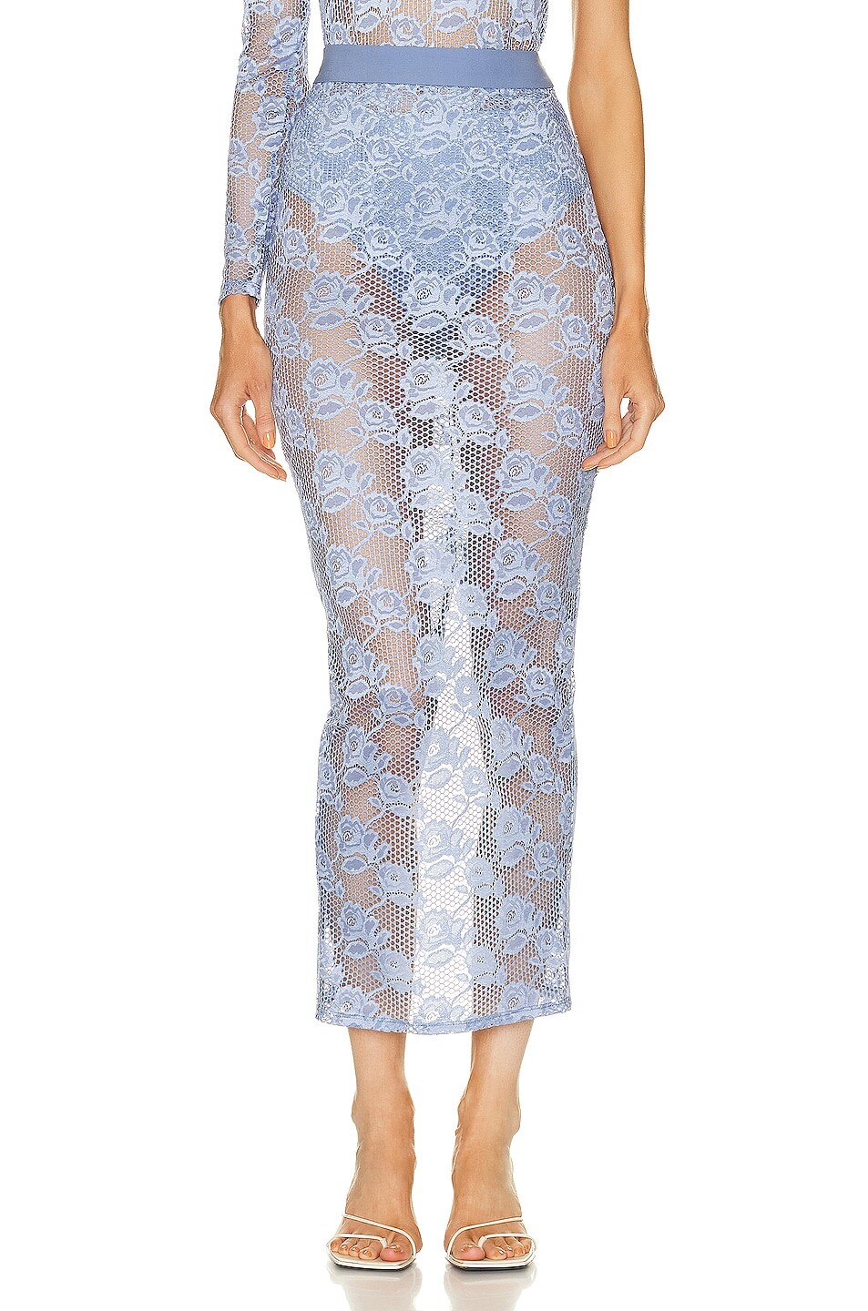 

Юбка Fleur Du Mal Rosalia Lace In Denim, цвет Denim