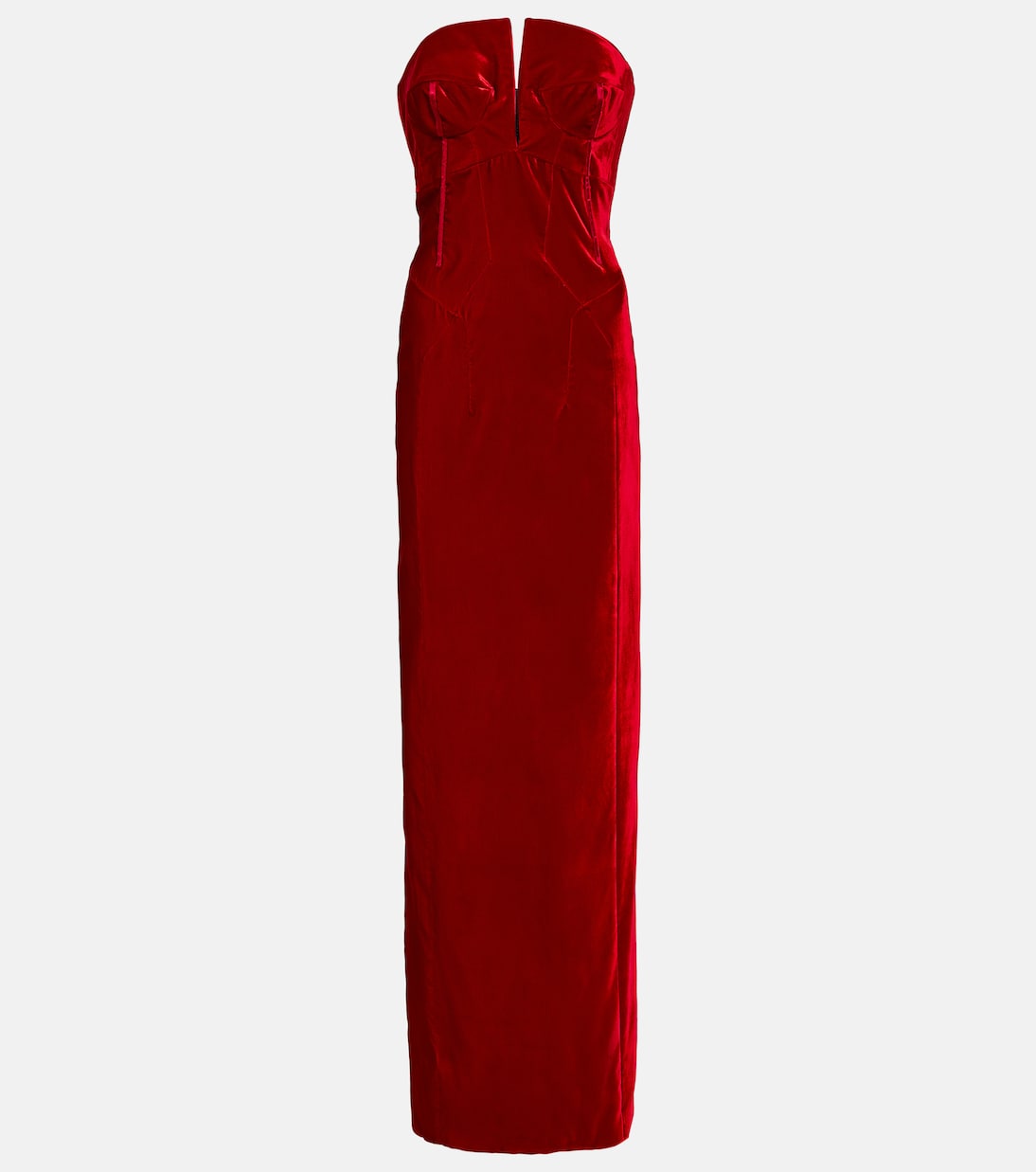 Бархатное платье без бретелек Tom Ford, красный цена и фото