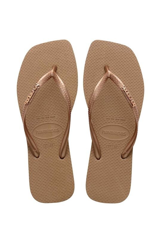 

Шлепанцы с квадратным логотипом и металлическим логотипом Havaianas, золотой