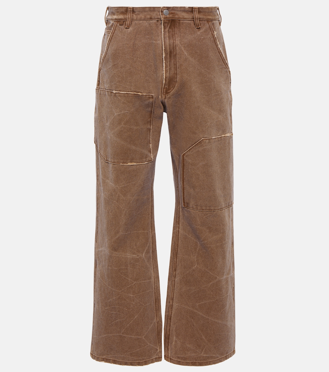 Прямые брюки из плотной ткани palma со средней посадкой Acne Studios, коричневый