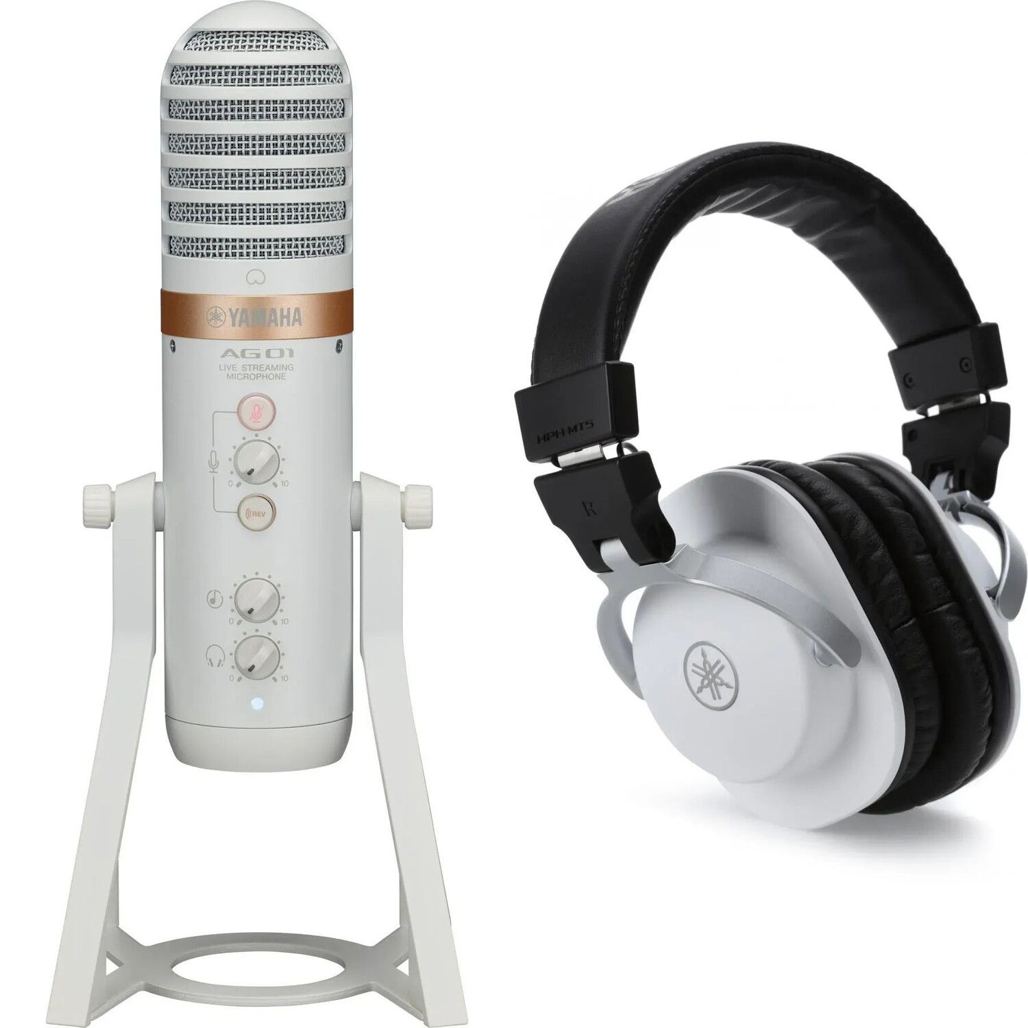 

Комплект USB-конденсаторного микрофона для подкастов Yamaha AG01 — белый
