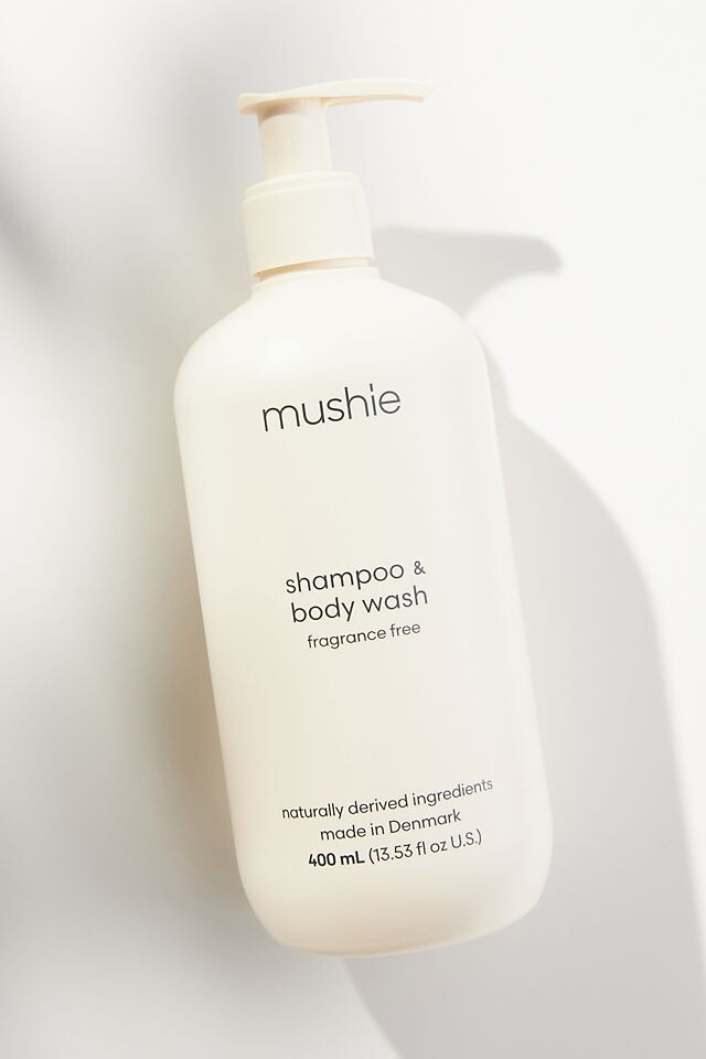 

Детский шампунь и гель для душа Mushie без отдушек, белый